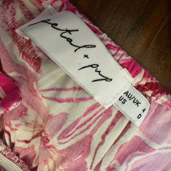 PETAL + PUP Nyla Dress Pink Floral Halter Neck A-Line Summer Beach - Picture 8 of 11